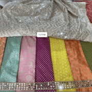 Multi kali mirror strapless blouse lehenga set